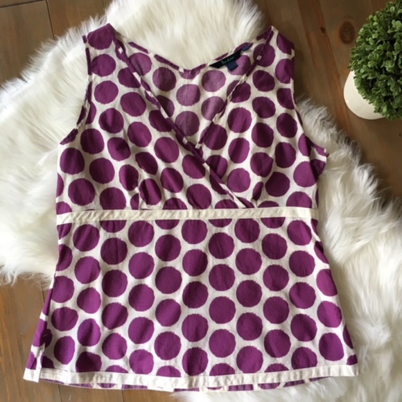 Boden Tops - BODEN Women's 14 Polka Dot Shell Tank Blouse EUC